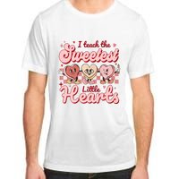 I Teach The Sweetest Hearts Retro Teacher Valentines Day Adult ChromaSoft Performance T-Shirt