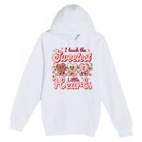 I Teach The Sweetest Hearts Retro Teacher Valentines Day Premium Pullover Hoodie