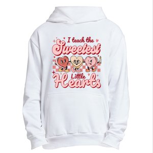 I Teach The Sweetest Hearts Retro Teacher Valentines Day Urban Pullover Hoodie