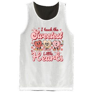 I Teach The Sweetest Hearts Retro Teacher Valentines Day Mesh Reversible Basketball Jersey Tank