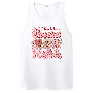 I Teach The Sweetest Hearts Retro Teacher Valentines Day PosiCharge Competitor Tank