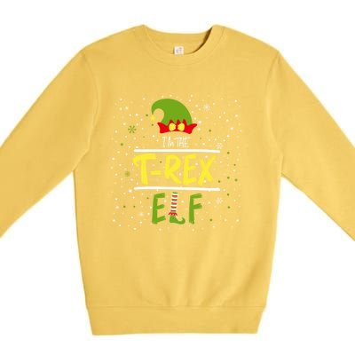 IM The Trex Elf Sarcastic Mom Christmas Family Cute Gift Premium Crewneck Sweatshirt