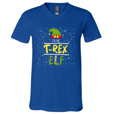 IM The Trex Elf Sarcastic Mom Christmas Family Cute Gift V-Neck T-Shirt