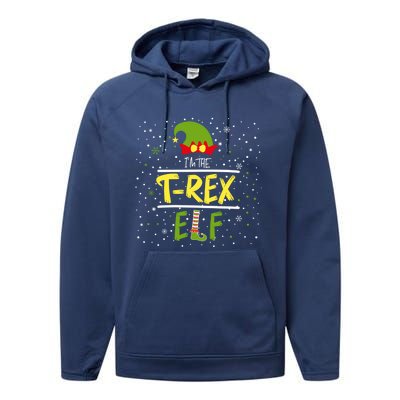 IM The Trex Elf Sarcastic Mom Christmas Family Cute Gift Performance Fleece Hoodie