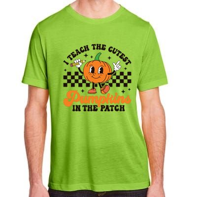 I Teach The Cutest Pumpkins In The Patch Groovy Teacher Fall Adult ChromaSoft Performance T-Shirt