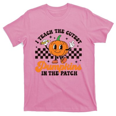 I Teach The Cutest Pumpkins In The Patch Groovy Teacher Fall T-Shirt