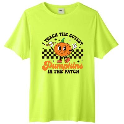 I Teach The Cutest Pumpkins In The Patch Groovy Teacher Fall Tall Fusion ChromaSoft Performance T-Shirt