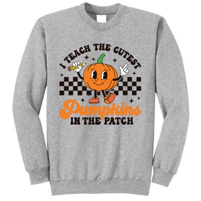 I Teach The Cutest Pumpkins In The Patch Groovy Teacher Fall Sweatshirt