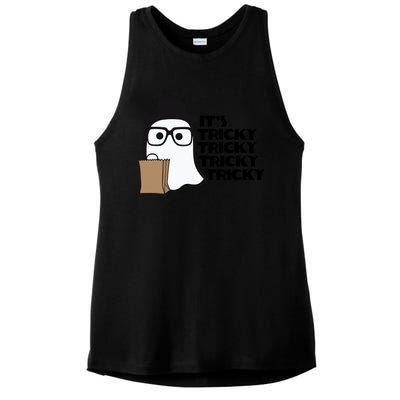 ItS Tricky Tricky Tricky Ghost Boo ItS Tricky Halloween Ladies PosiCharge Tri-Blend Wicking Tank