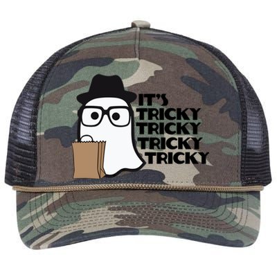 ItS Tricky Tricky Tricky Ghost Boo ItS Tricky Halloween Retro Rope Trucker Hat Cap