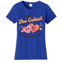 I Teach The Cutest Preschool Valentines Retro Hearts Teacher Gift Women's T-Shirt