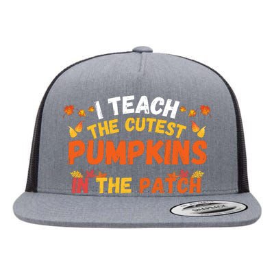 I Teach The Cutest Pumpkins Teacher Halloween Cute Jackolantern Teach Cutest Flat Bill Trucker Hat