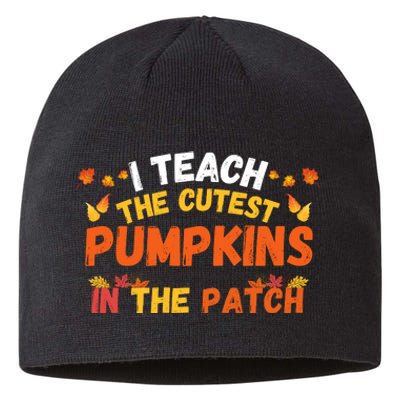 I Teach The Cutest Pumpkins Teacher Halloween Cute Jackolantern Teach Cutest Sustainable Beanie