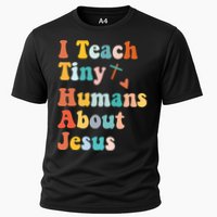 I Teach Tiny Humans About Jesus Teacher Cooling Performance Crew T-Shirt