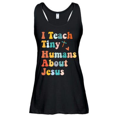 I Teach Tiny Humans About Jesus Teacher Ladies Essential Flowy Tank