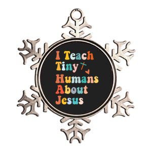 I Teach Tiny Humans About Jesus Teacher Metallic Star Ornament