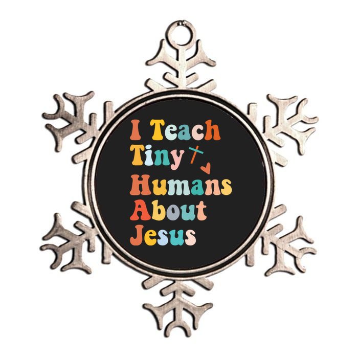 I Teach Tiny Humans About Jesus Teacher Metallic Star Ornament