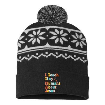 I Teach Tiny Humans About Jesus Teacher USA-Made Snowflake Beanie