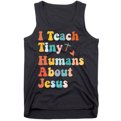 I Teach Tiny Humans About Jesus Teacher Tank Top