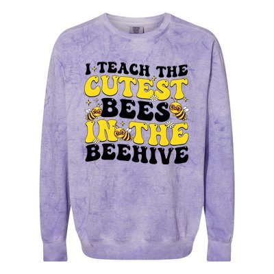 I Teach The Cutest Bees In The Beehive Colorblast Crewneck Sweatshirt