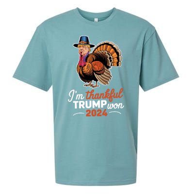 Im Thankful Trump Won 2024 Sueded Cloud Jersey T-Shirt