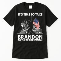 It's Time To Take Brandon To The Train Station Bigfoot USA Flag Tall T-Shirt