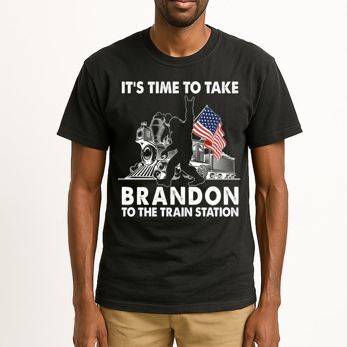 It's Time To Take Brandon To The Train Station Bigfoot USA Flag Tall T-Shirt