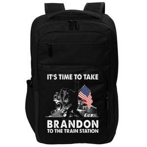 It's Time To Take Brandon To The Train Station Bigfoot USA Flag Impact Tech Backpack