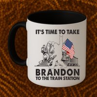 It's Time To Take Brandon To The Train Station Bigfoot USA Flag Mug