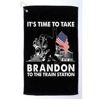 It's Time To Take Brandon To The Train Station Bigfoot USA Flag Golf Towel