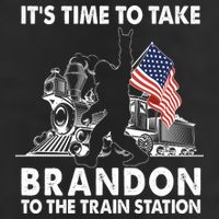 It's Time To Take Brandon To The Train Station Bigfoot USA Flag Golf Towel