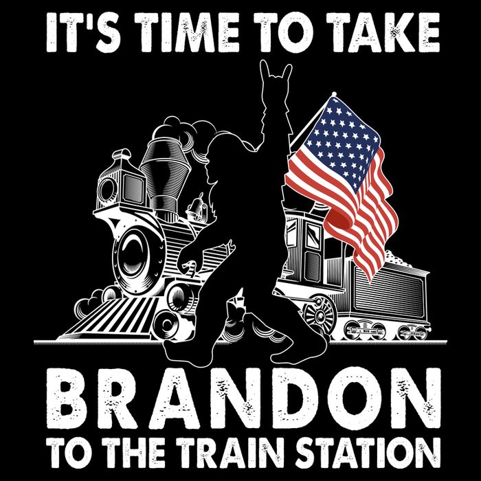 It's Time To Take Brandon To The Train Station Bigfoot USA Flag Visor