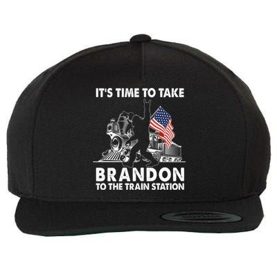 It's Time To Take Brandon To The Train Station Bigfoot USA Flag Wool Snapback Cap