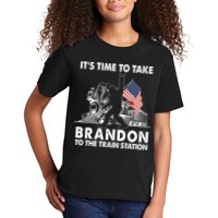 It's Time To Take Brandon To The Train Station Bigfoot USA Flag Kids T-Shirt