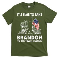 It's Time To Take Brandon To The Train Station Bigfoot USA Flag T-Shirt