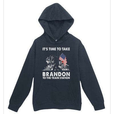 It's Time To Take Brandon To The Train Station Bigfoot USA Flag Urban Pullover Hoodie