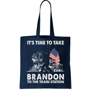 It's Time To Take Brandon To The Train Station Bigfoot USA Flag Tote Bag