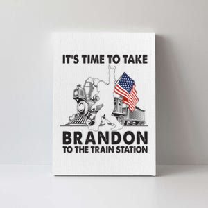 It's Time To Take Brandon To The Train Station Bigfoot USA Flag Canvas