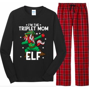 IM The Triplet Mom Elf Unicorn Mother Of Triplets Christmas Great Gift Long Sleeve Pajama Set