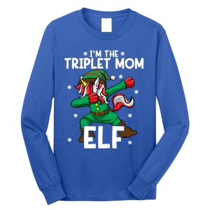 IM The Triplet Mom Elf Unicorn Mother Of Triplets Christmas Great Gift Long Sleeve Shirt