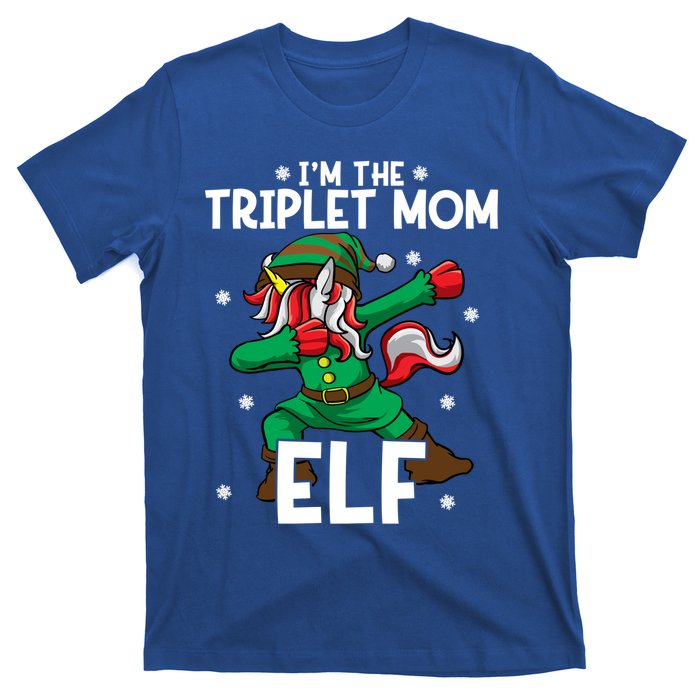 IM The Triplet Mom Elf Unicorn Mother Of Triplets Christmas Great Gift T-Shirt