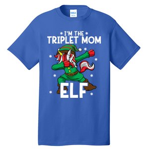 IM The Triplet Mom Elf Unicorn Mother Of Triplets Christmas Great Gift Tall T-Shirt