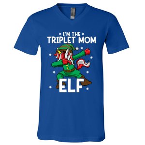 IM The Triplet Mom Elf Unicorn Mother Of Triplets Christmas Great Gift V-Neck T-Shirt