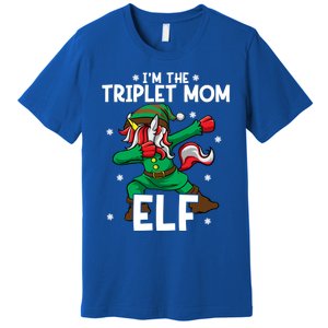 IM The Triplet Mom Elf Unicorn Mother Of Triplets Christmas Great Gift Premium T-Shirt