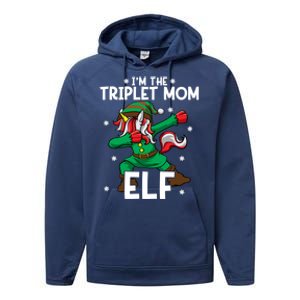 IM The Triplet Mom Elf Unicorn Mother Of Triplets Christmas Great Gift Performance Fleece Hoodie