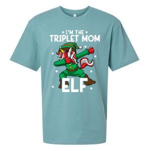 IM The Triplet Mom Elf Unicorn Mother Of Triplets Christmas Great Gift Sueded Cloud Jersey T-Shirt