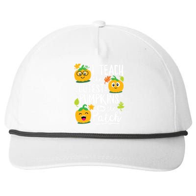 I Teach The Cutest Pumpkins In The Patch Teacher Halloween Snapback Five-Panel Rope Hat