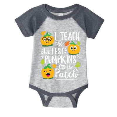 I Teach The Cutest Pumpkins In The Patch Teacher Halloween Infant Baby Jersey Bodysuit