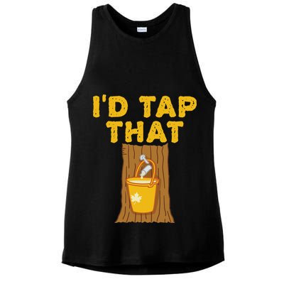 ID Tap That Maple Tree Maple Syrup Ladies PosiCharge Tri-Blend Wicking Tank