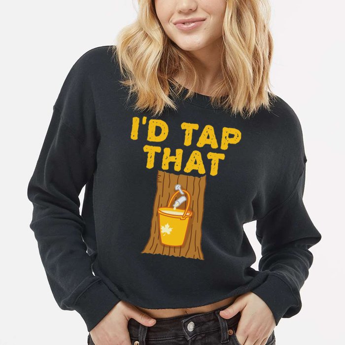 ID Tap That Maple Tree Maple Syrup Cropped Pullover Crew
